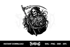 Female Grim Reaper Skeleton SVG Cricut