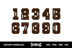 football birthday numbers svg cut file
