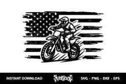 Motorcross American Flag SVG Cricut