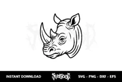 rhino head outline svg free