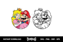 Super Mario And Princess Peach SVG Cricut