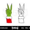 grinch hand peace sign svg cricut