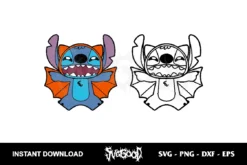 Halloween Stitch Bat SVG Cricut