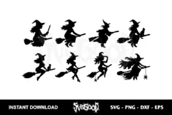 halloween witch silhouette svg bundle