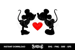 mickey minnie kiss svg cricut