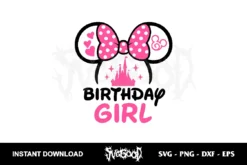 minnie mouse birthday girl svg cricut
