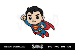 Superman Chibi SVG Clipart