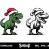 dinosaur wearing santa hat svg cricut
