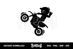 Dirt Bike Boy Silhouette SVG Cricut