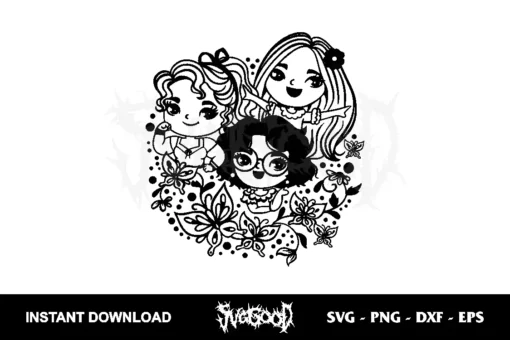encanto sisters chibi svg cricut