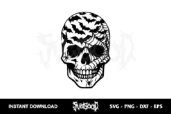 skull spider web bat svg halloween