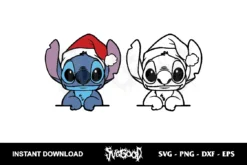 christmas stitch peeking svg cricut