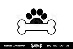 Dog Bone Monogram SVG Cricut