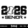 senior baseball 2026 svg cut file cricut