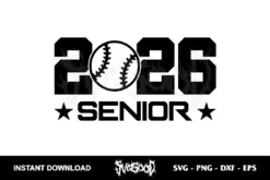 Senior Baseball 2026 SVG Cut File Cricut