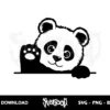 cute panda peeking svg cut file