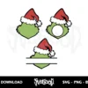 grinch face monogram svg cricut