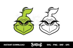 grinch funny face svg cricut