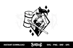 Harley Quinn With Hammer SVG Cricut