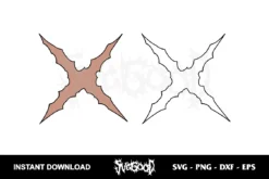 Luffy Scar Outline SVG Cricut