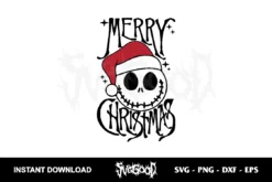 Merry Christmas Jack Skellington SVG Cricut