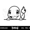 Pokemon charmander peeking svg cricut
