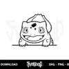 bulbasaur peeking svg cricut