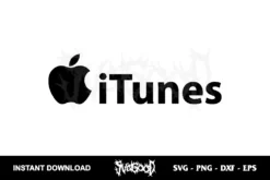 itunes logo svg cut file free