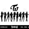 kpop twice silhouette svg cut file