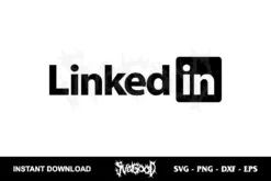 LinkedIn logo Black SVG Free