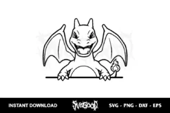 Pokemon Charizard Peeking SVG Cricut