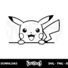 pokemon pikachu peeking svg cricut