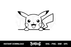pokemon pikachu peeking svg cricut