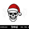 skull with santa hat vector svg free