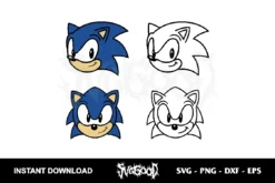 sonic head svg cricut