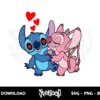 angel and stitch kisses svg