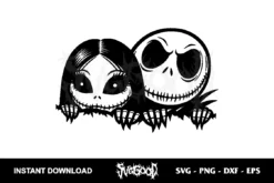 Jack And Sally Peeking SVG Cricut