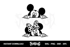 mickey minnie peeking svg cricut