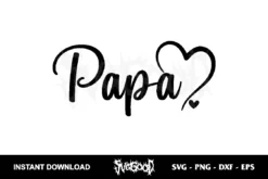 papa heart svg free cut file