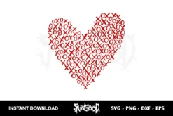 XoXo Heart SVG Valentine Heart SVG