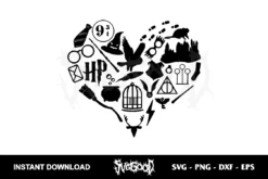 Harry Potter Heart SVG Cricut