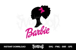 afro black barbie svg