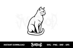 Cat Outline SVG Free Cut File