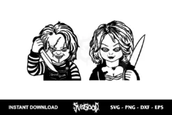 chucky and tiffany clipart svg
