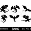 Dragon Silhouette SVG Bundle 3 Dragon Silhouette SVG Bundle