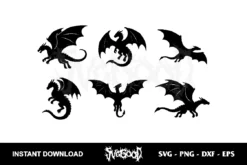 Dragon Silhouette SVG Bundle