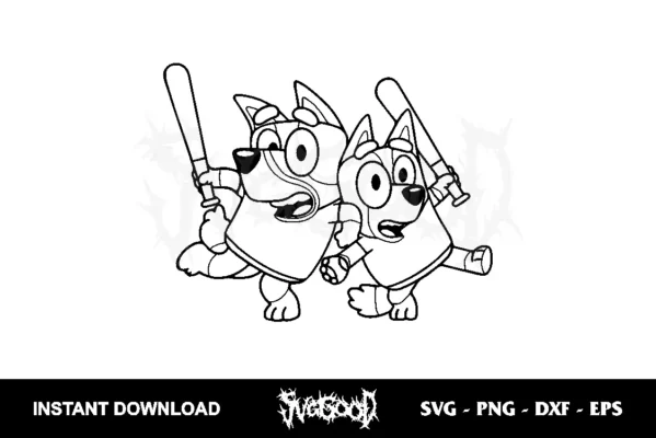 bluey baseball outline svg cricut