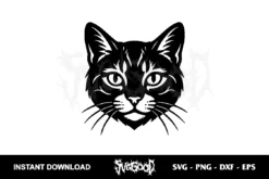 Cat Face Silhouette SVG Free