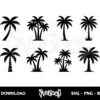 coconut tree silhouette svg bundle