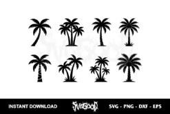 coconut tree silhouette svg bundle